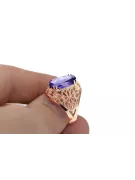 Artisanat vintage Anneau Alexandrite Or rose 14 carats vintage d'origine vrc074r